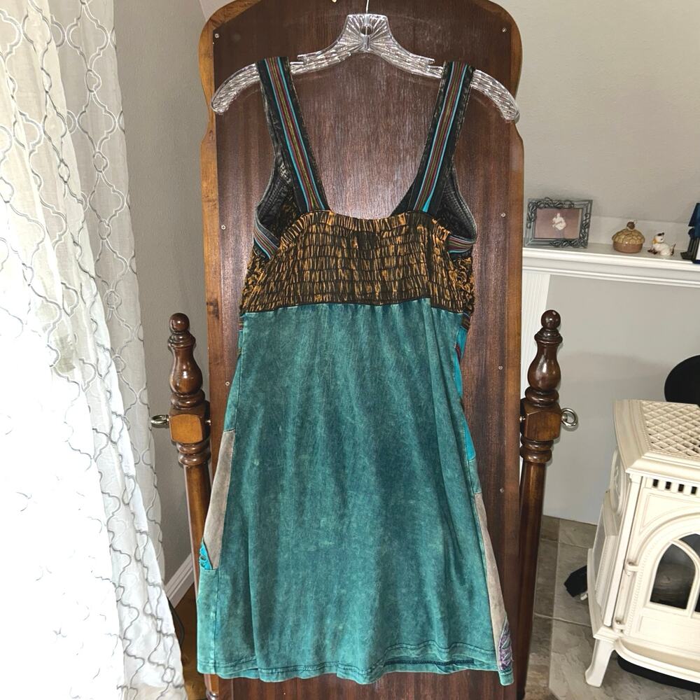 Vintage Rising International Dress 100% Cotton Patchwork small boho floral - Picture 9 of 9